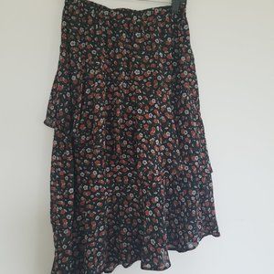 Floral Asymmetrical Skirt